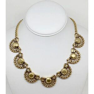 J. Crew Gold Fan Cluster Necklace